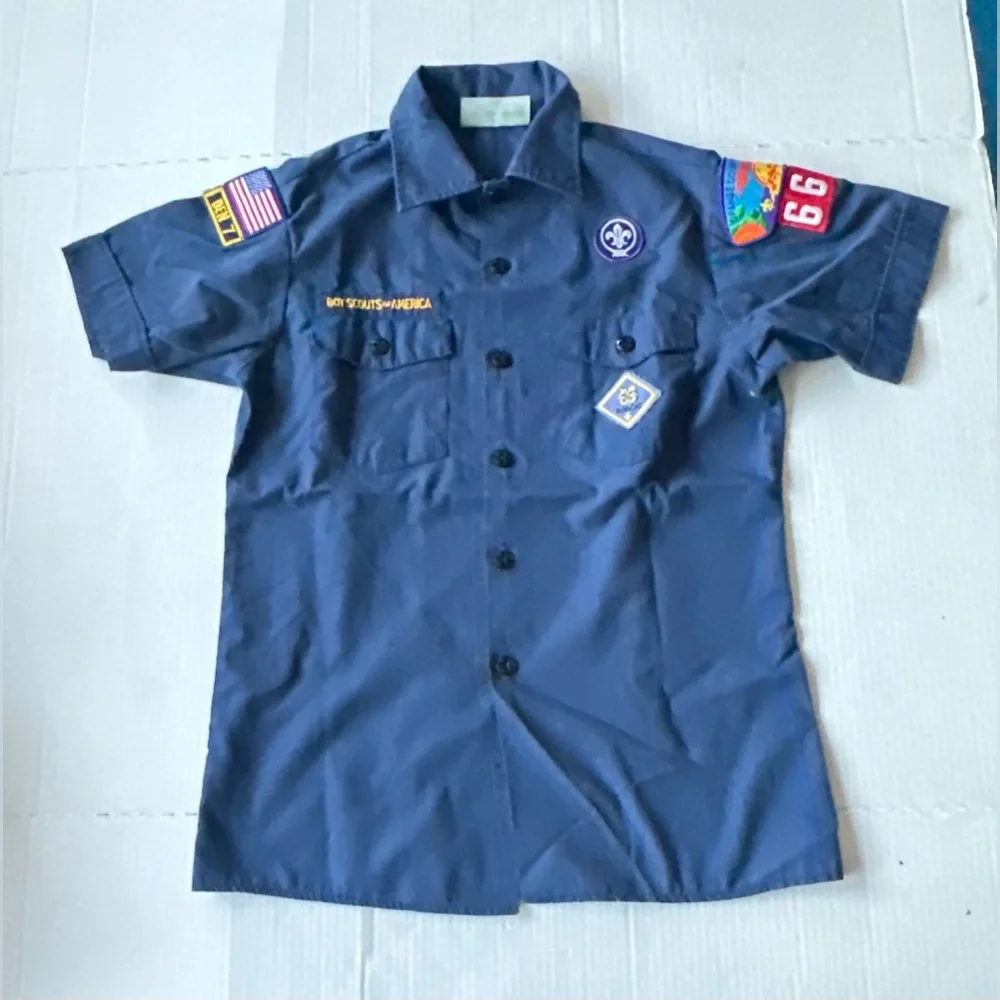 BOY SCOUTS Of America Shirt Youth Large Uniform Scout Poly‎ Blend Youth Large